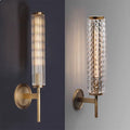 Crystal Wall Sconce Light Fixture with Textured Shade