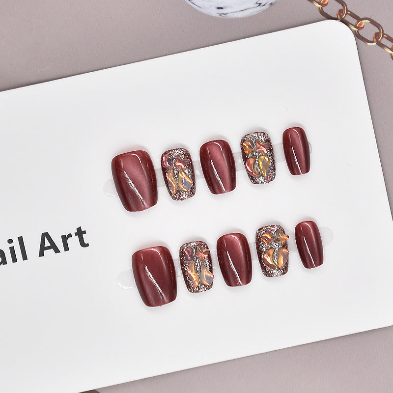 Siopsrl | Artistic Glitter-Embellished Press-On Nail Set Siopsrl