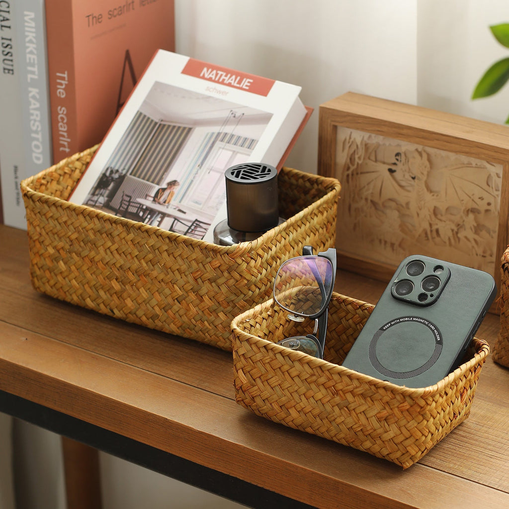 Handwoven Storage Basket for Toys and Towels, Natural Fiber Design