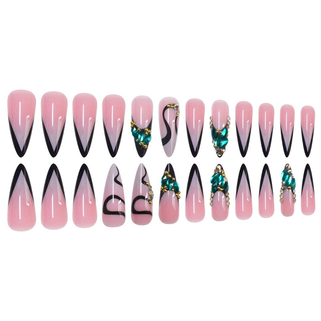 Siopsrl | Rhinestone-Embellished Stiletto Nail Art Extensions Siopsrl