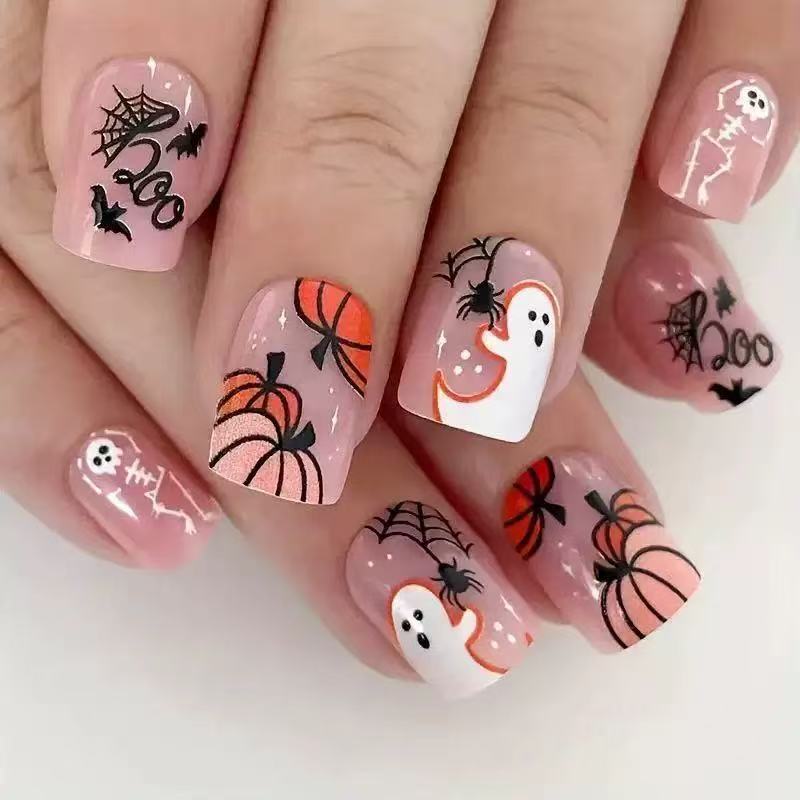 Siopsrl | Halloween Artificial Nail Set with Creepy 3D Designs and Spider Decorations Siopsrl