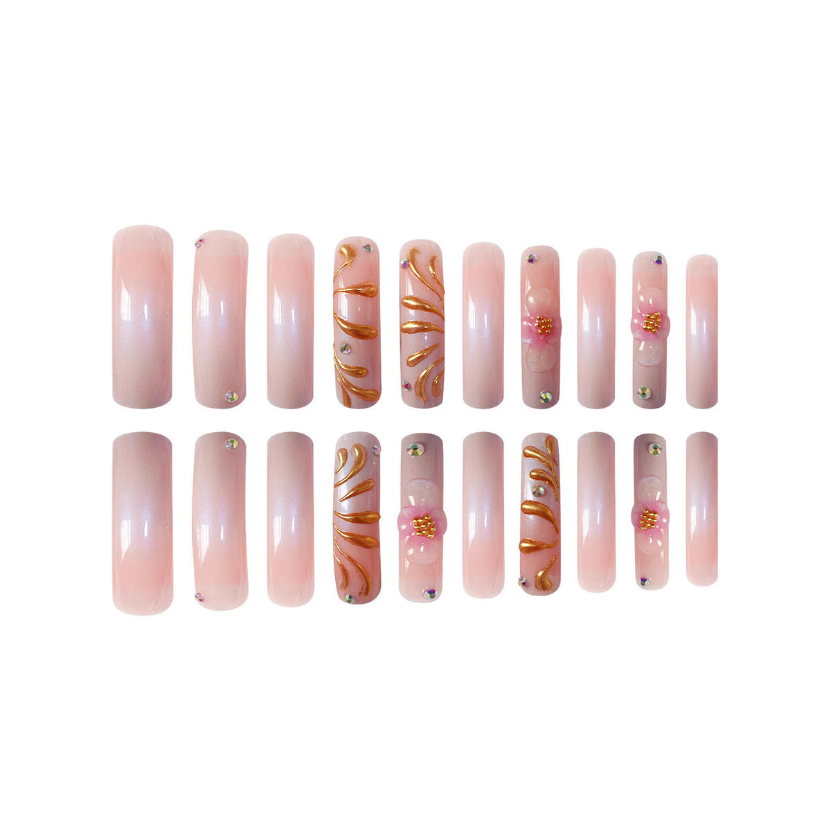 Siopsrl | Luxury Gold-Accented Press-On Nail Art Siopsrl