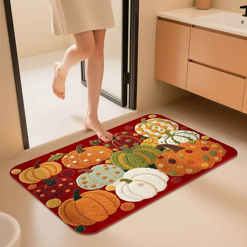 Siopsrl | Pumpkin-Themed Bath Mat