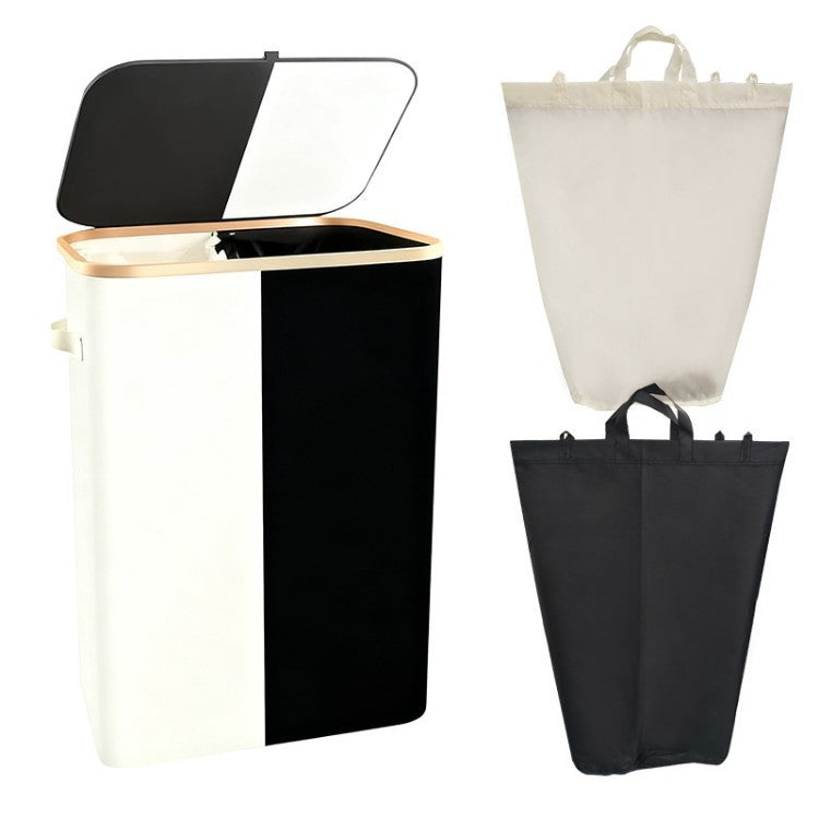 Laundry separation system with bamboo lid and multiple compartments Siopsrl
