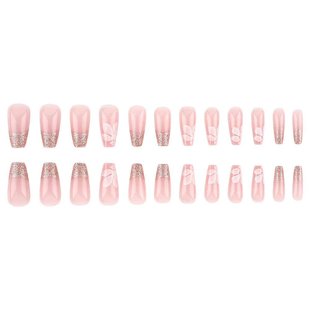 Siopsrl | Glittery Elegant Floral Press-On Nails Siopsrl