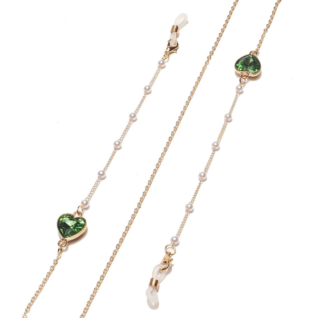 Siopsrl | Heart-Shaped Crystal Eyewear Chain Siopsrl