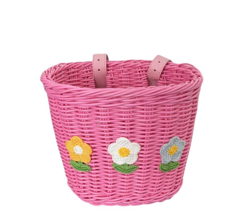 Floral Embroidered Woven Storage Basket Siopsrl