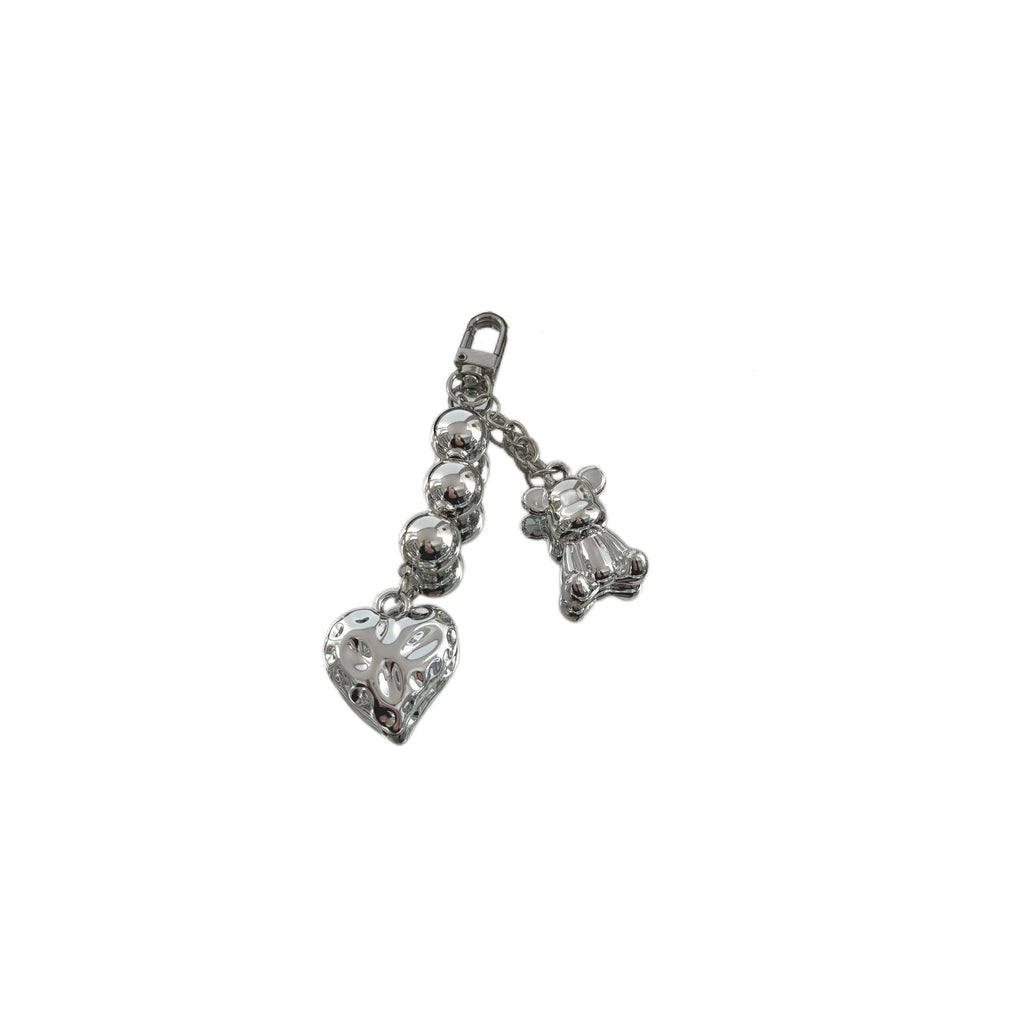 Siopsrl | Playful Bear and Heart Charm Keychain Siopsrl