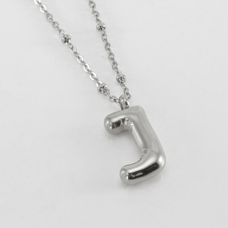 Bubble Letter Initial Necklace