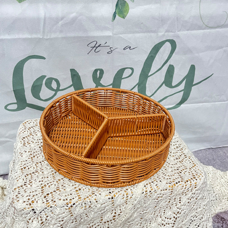 Women's leather storage basket with compartments Siopsrl