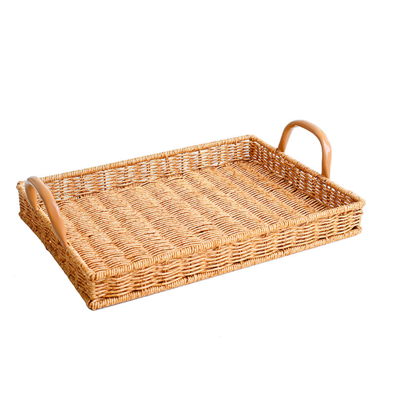 Women's Rectangular Basket with Integrated Handles Siopsrl
