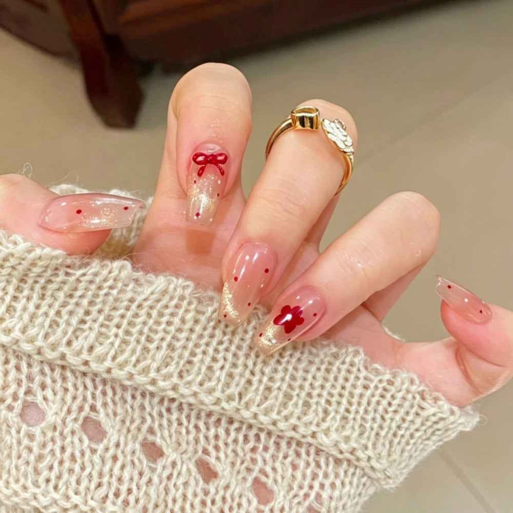 Siopsrl | Artificial nails with sparkling accents and delicate patterns Siopsrl