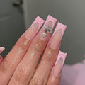 Siopsrl | Acrylic nail set with luxurious floral and rhinestone decorations Siopsrl