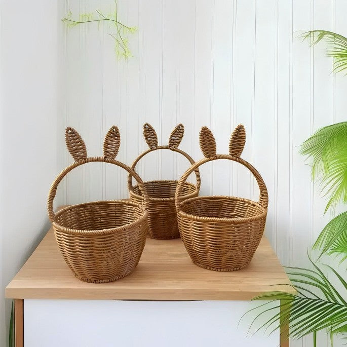 Decorative Bunny Ears Woven Basket Siopsrl