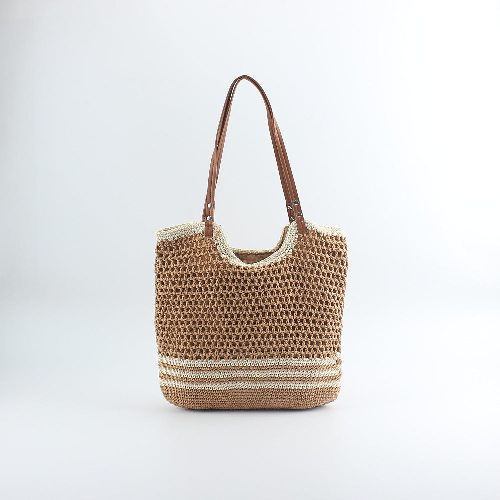 Siopsrl | Handcrafted designer beach bag with sturdy leather handles Siopsrl