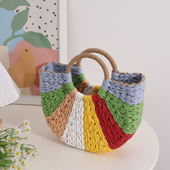 Siopsrl | Handmade wicker bag with colorful pattern Siopsrl