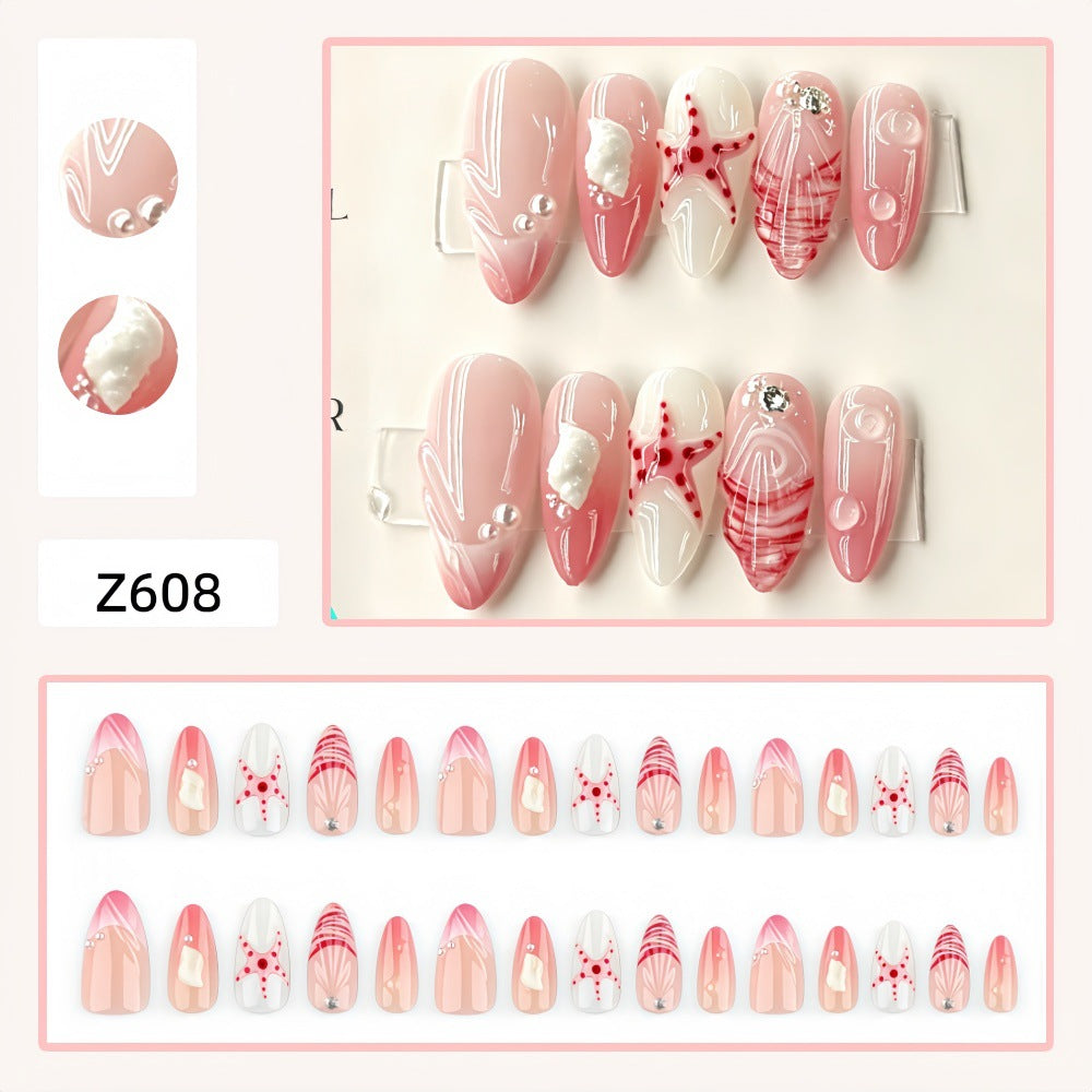Siopsrl | Artificial nails in maritime style with starfish motifs Siopsrl