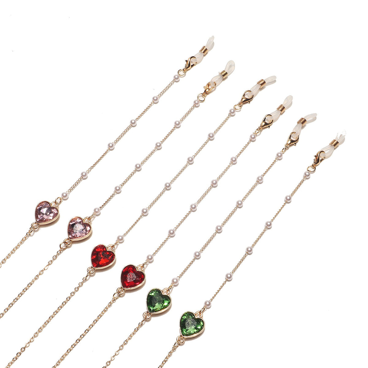 Siopsrl | Heart-Shaped Crystal Eyewear Chain Siopsrl