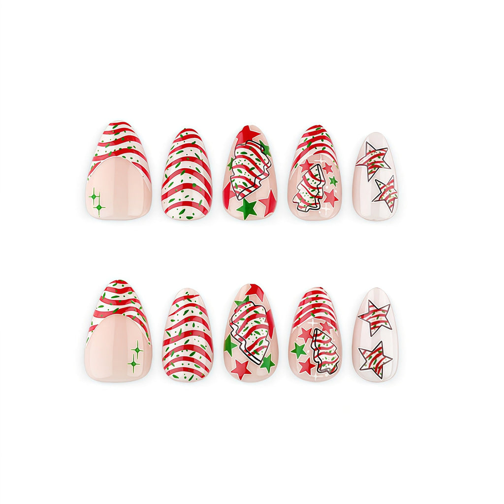 Siopsrl | Festive artificial nails with Christmas motifs Siopsrl