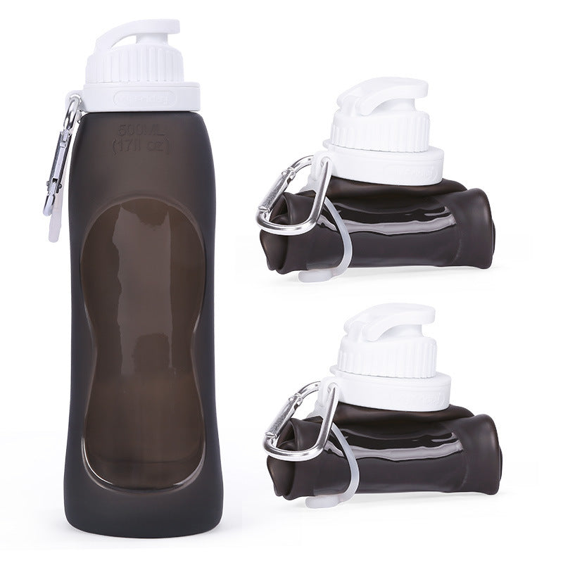 Siopsrl | Collapsible silicone water bottle with ergonomic ribbed grip and flip-top spout Siopsrl