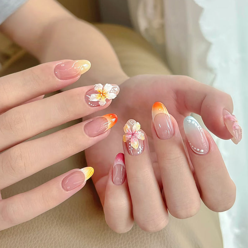 Siopsrl | Floral and Ombre Press-On Nail Art Set Siopsrl
