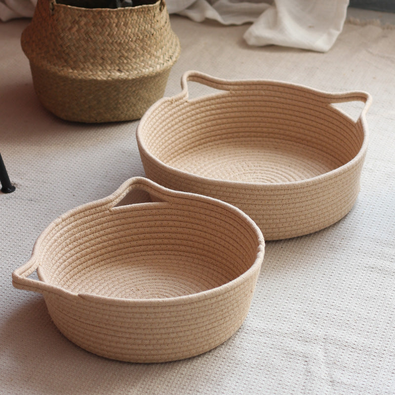 Handcrafted storage basket with handles Siopsrl