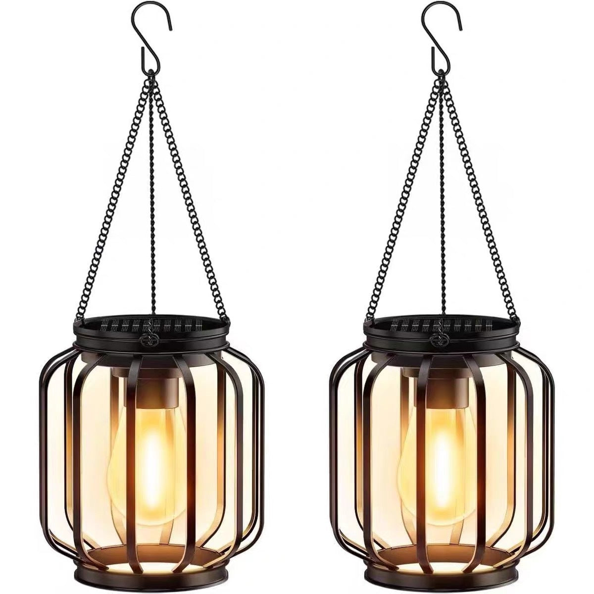 Siopsrl | Vintage Hanging Metal Lantern Pendant With Edison-Style Bulb Cage And Adjustable Chain Siopsrl