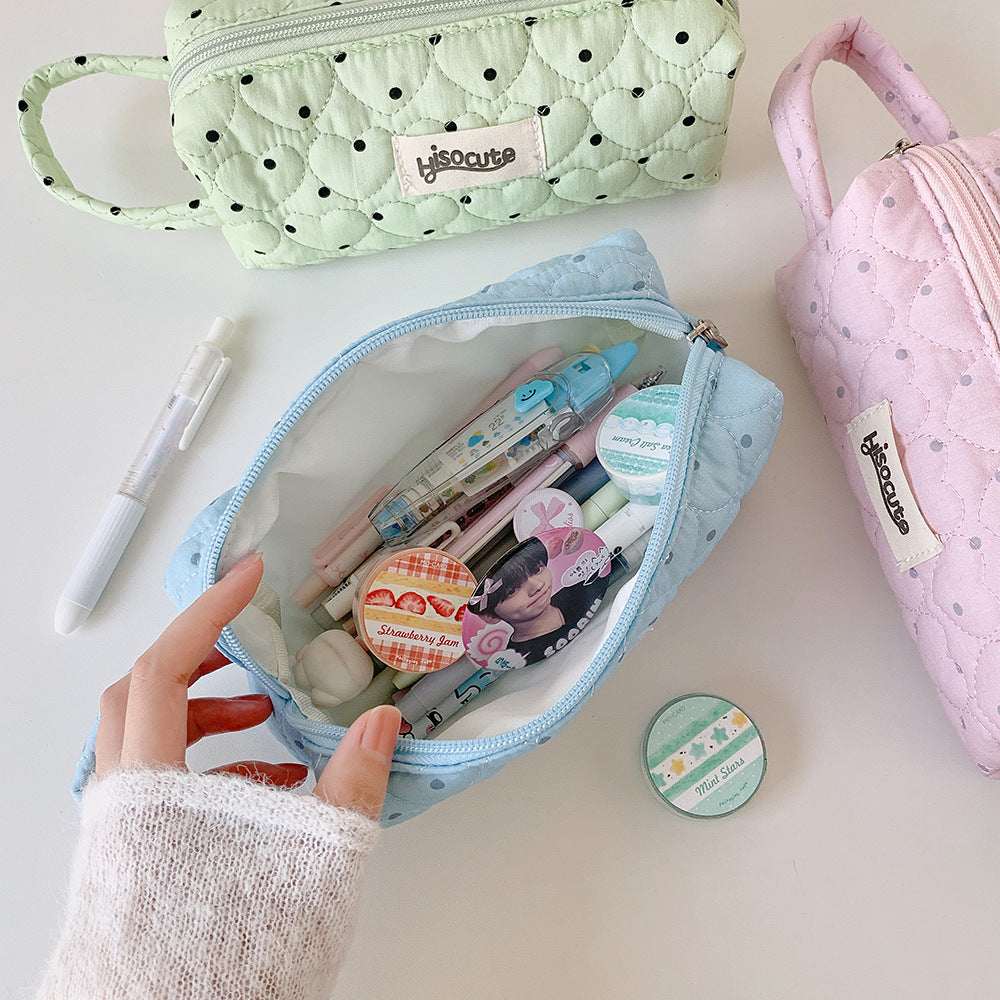 Siopsrl | Quilted Heart-Shaped Pencil Case Siopsrl