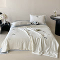 Silky shiny satin bedding set with cute panda embroidery