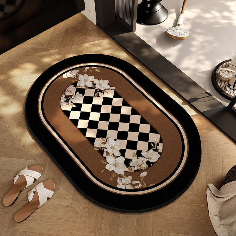 Siopsrl | Luxurious Floral Checkerboard Area Rug