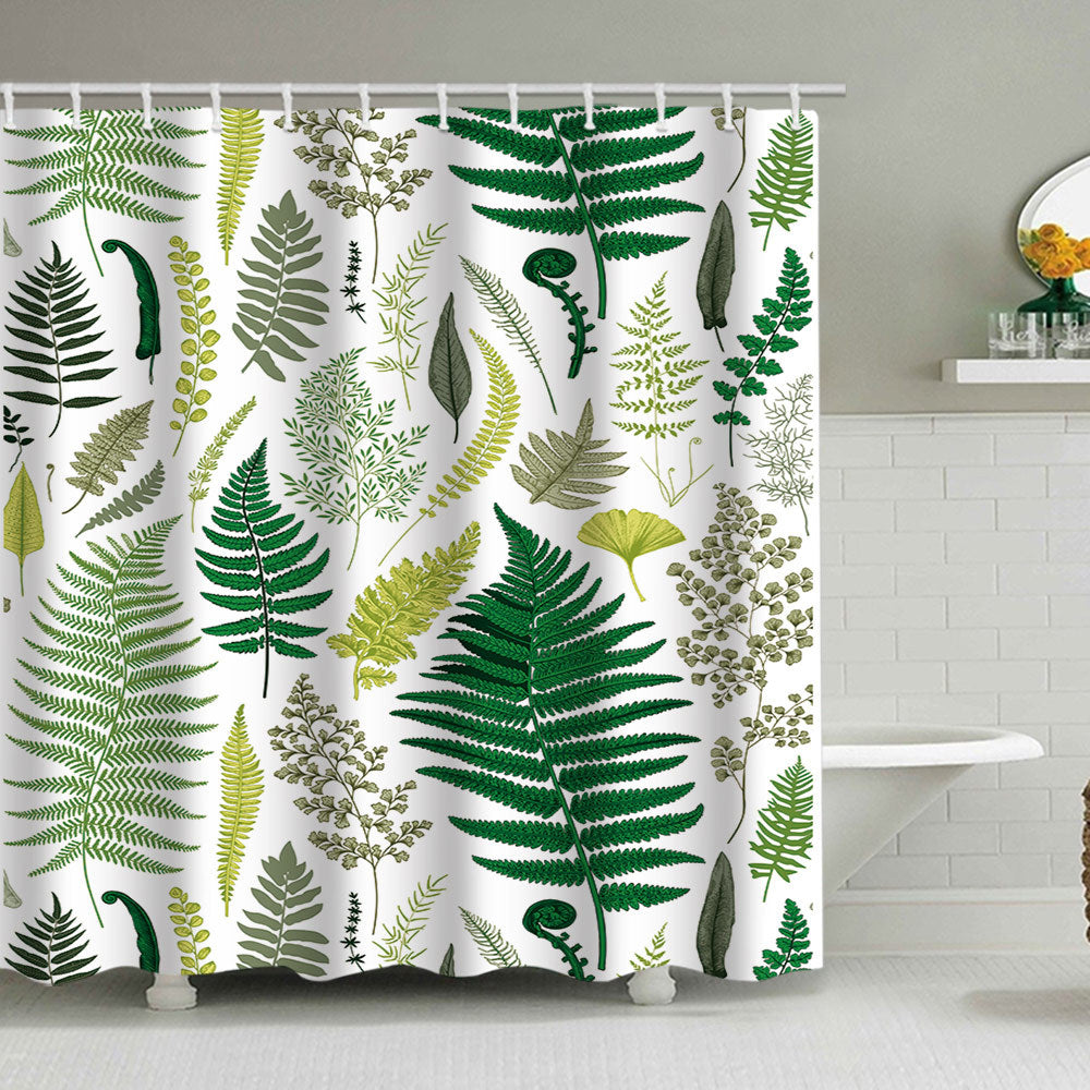 Siopsrl | Tropical Leaf Print Shower Curtain Siopsrl
