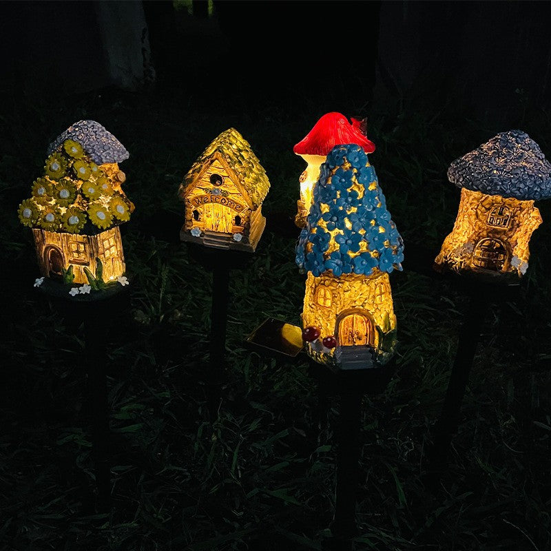 Siopsrl | Solar Mushroom House Garden Stake Light With Rechargeable Battery Siopsrl