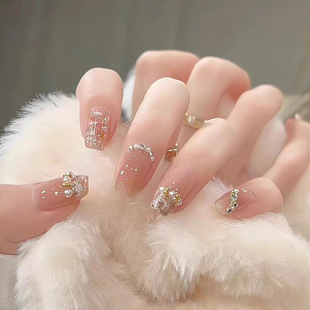 Siopsrl | Artistic Press-On Nail Set with Star Motifs Siopsrl