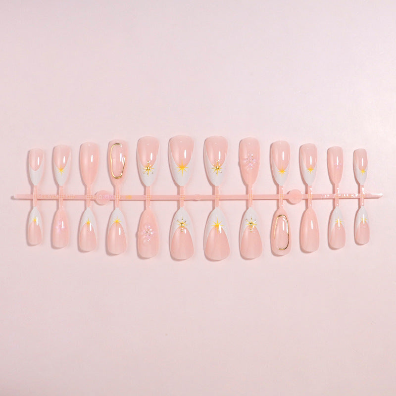 Siopsrl | Decorative Press-On Nail Set with Star Accents Siopsrl