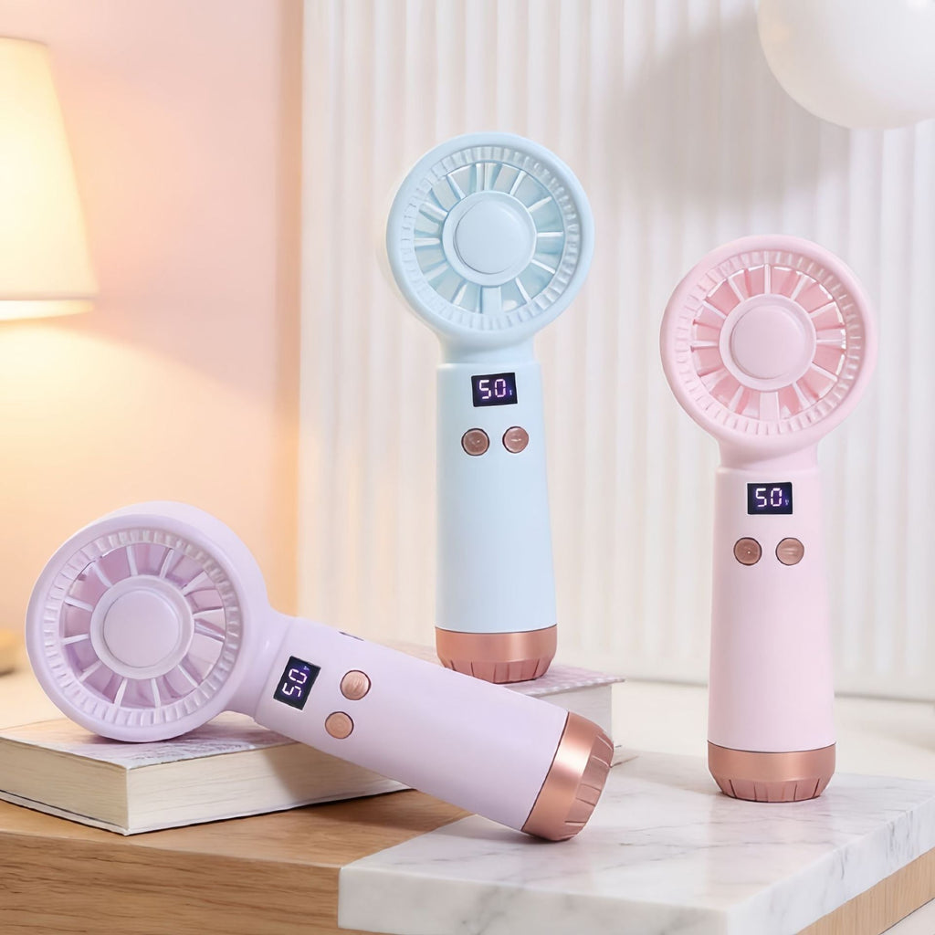 Siopsrl | USB-Rechargeable Bladeless Handheld Fan with LED Speed Display