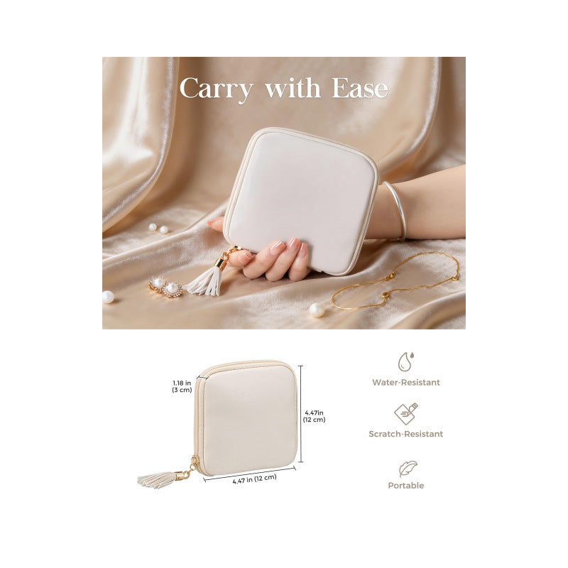 Travel Foldable Jewelry Organizer Case with Ring Rolls Earring Slots Necklace Hooks Siopsrl