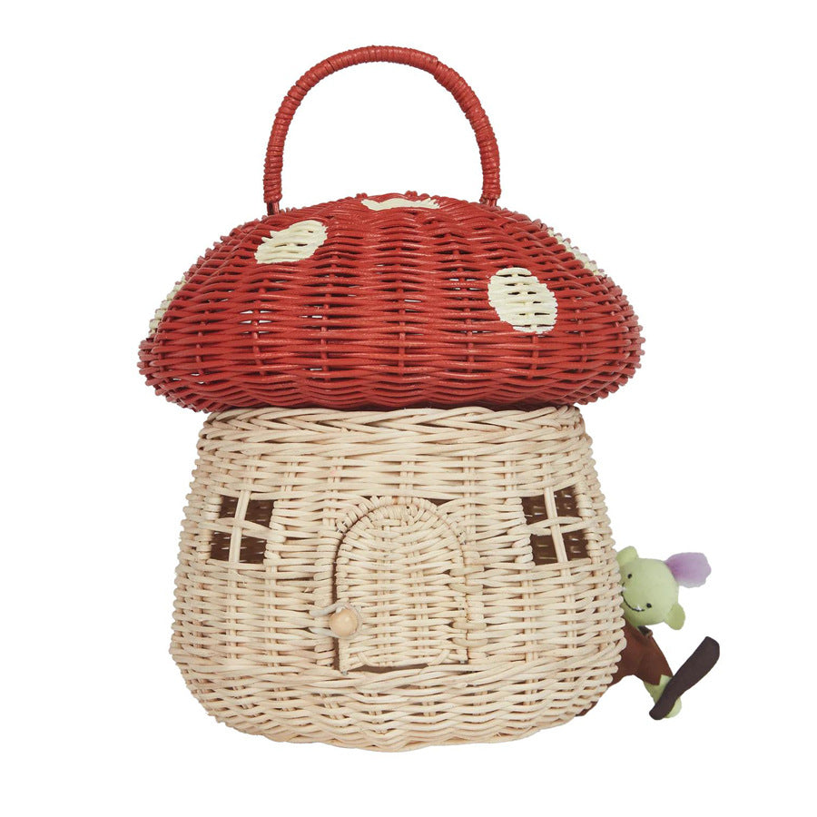 Fun Mushroom-Shaped Woven Storage Basket Siopsrl