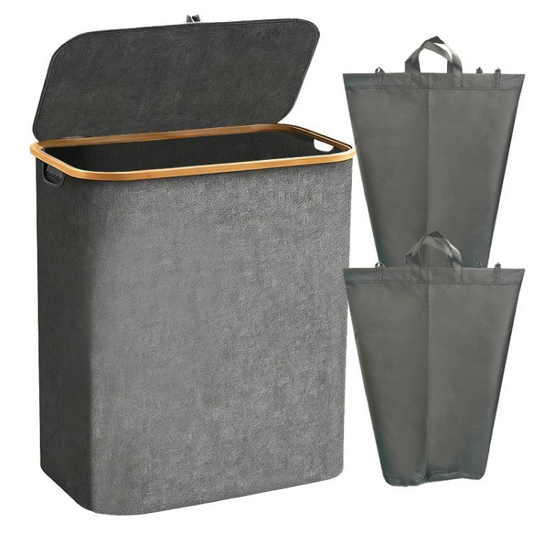 Laundry separation system with bamboo lid and multiple compartments Siopsrl