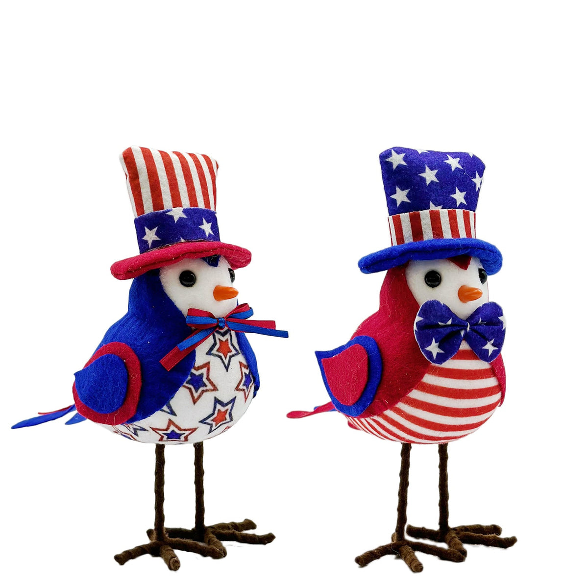 Siopsrl | Unisex nan patriotic decor bird figure made of fabric with star stripe pattern and sturdy metal feet Siopsrl