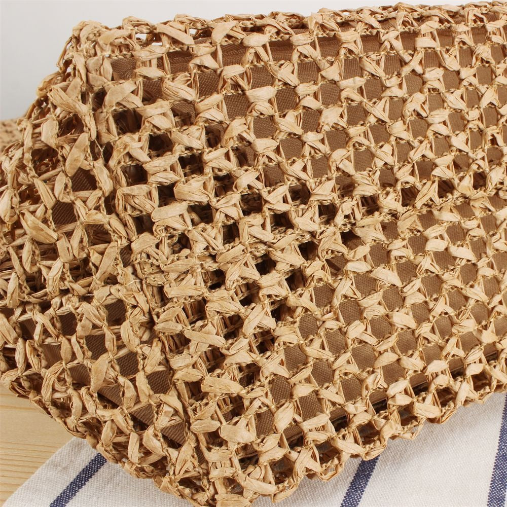 Hand-knotted basket bag with colorful lettering Siopsrl