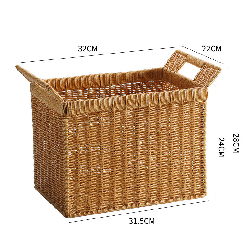 Versatile Storage Basket with Practical Handling with a Handwoven Design