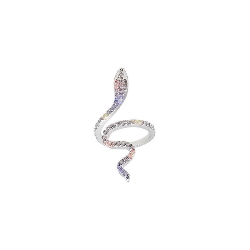 Siopsrl | Elegant snake ring with sparkling zirconia stones Siopsrl