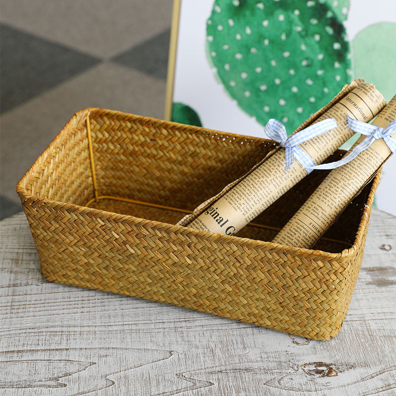 Rectangular Natural Wicker Storage Basket