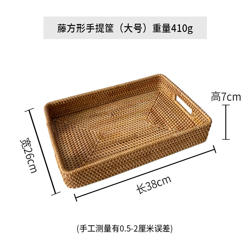 Ladies rectangular serving basket with practical handles Siopsrl