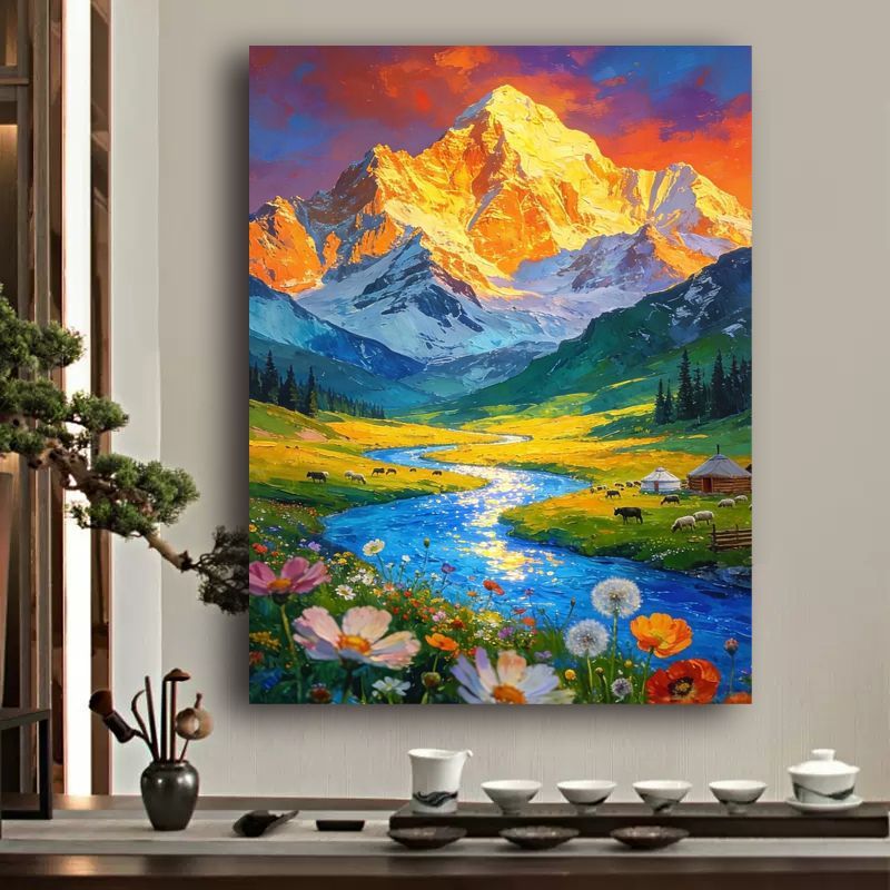 Siopsrl | Vibrant Mountain Landscape Canvas Art Siopsrl