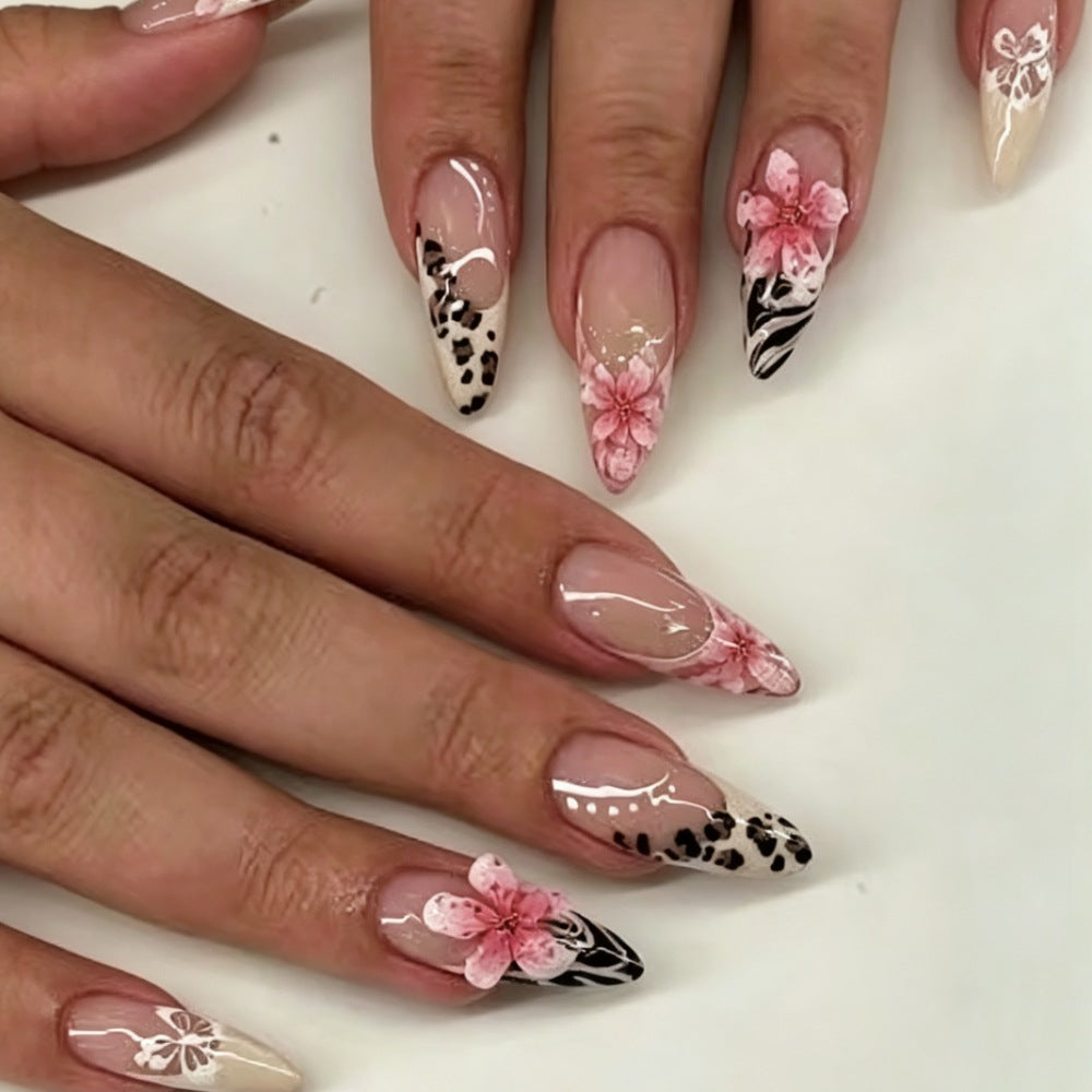 Siopsrl | Artistic Floral and Animal Print Press-On Nails Siopsrl