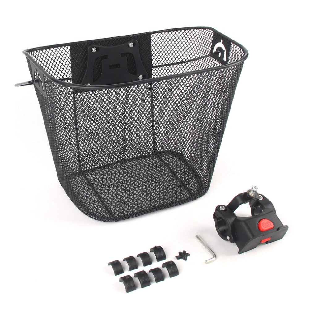Front Quick Release Mesh Bicycle Basket with Locking Handlebar Mount Siopsrl
