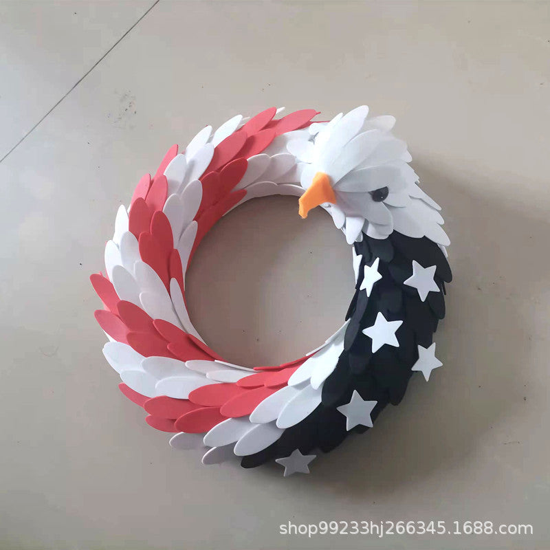 Siopsrl | Unisex nan handcrafted patriotic eagle door wreath with layered feather effect Siopsrl