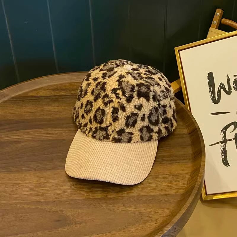 Siopsrl | Women's Leopard Print Fleece Baseball Cap Siopsrl