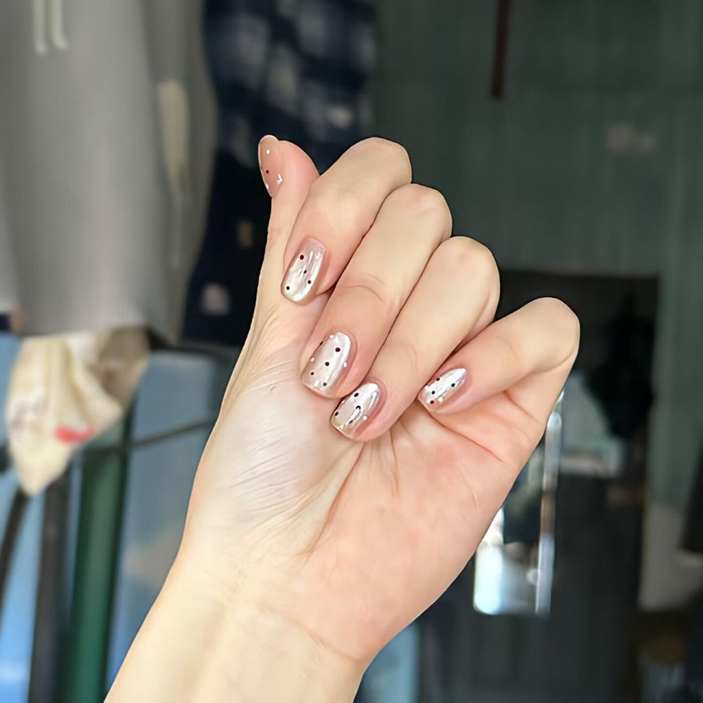 Siopsrl | Trendy artificial nails with glitter effects Siopsrl